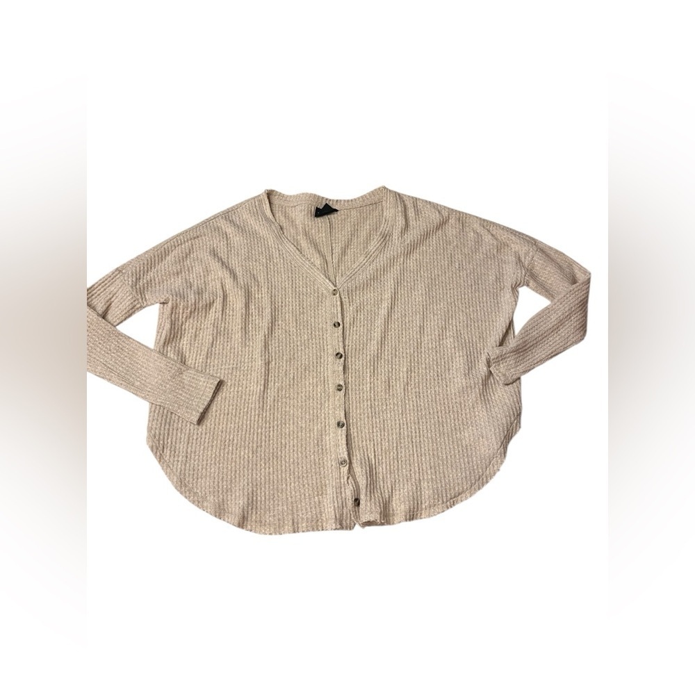 Out From Under Urban Outfitters Jojo Waffle Knit Top XS Button Front